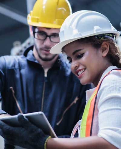 two engineers talking